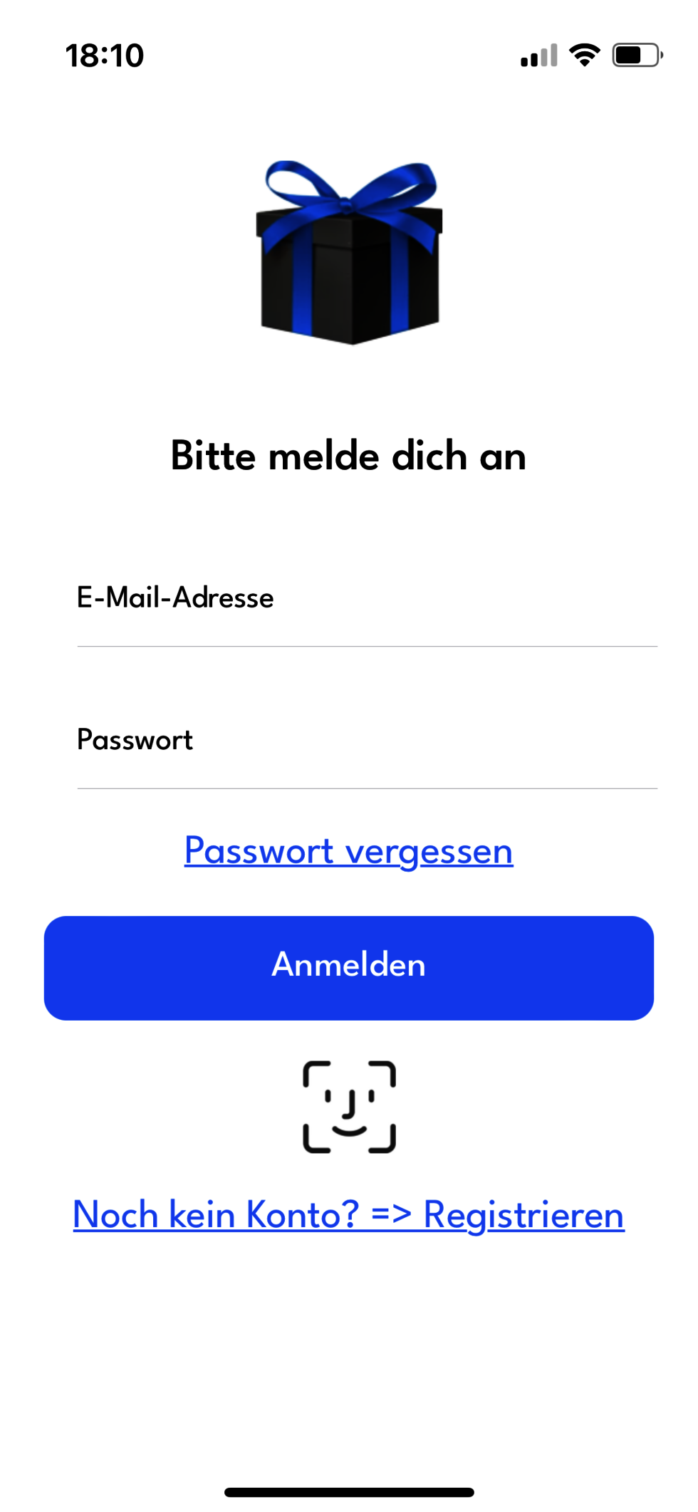 Anmelden in der App (Login) Anmelden in der App (Login)