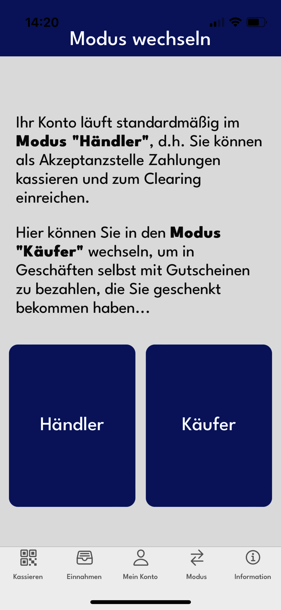 Modus von Käufer zum Händler wechseln Modus von Käufer zum Händler wechseln