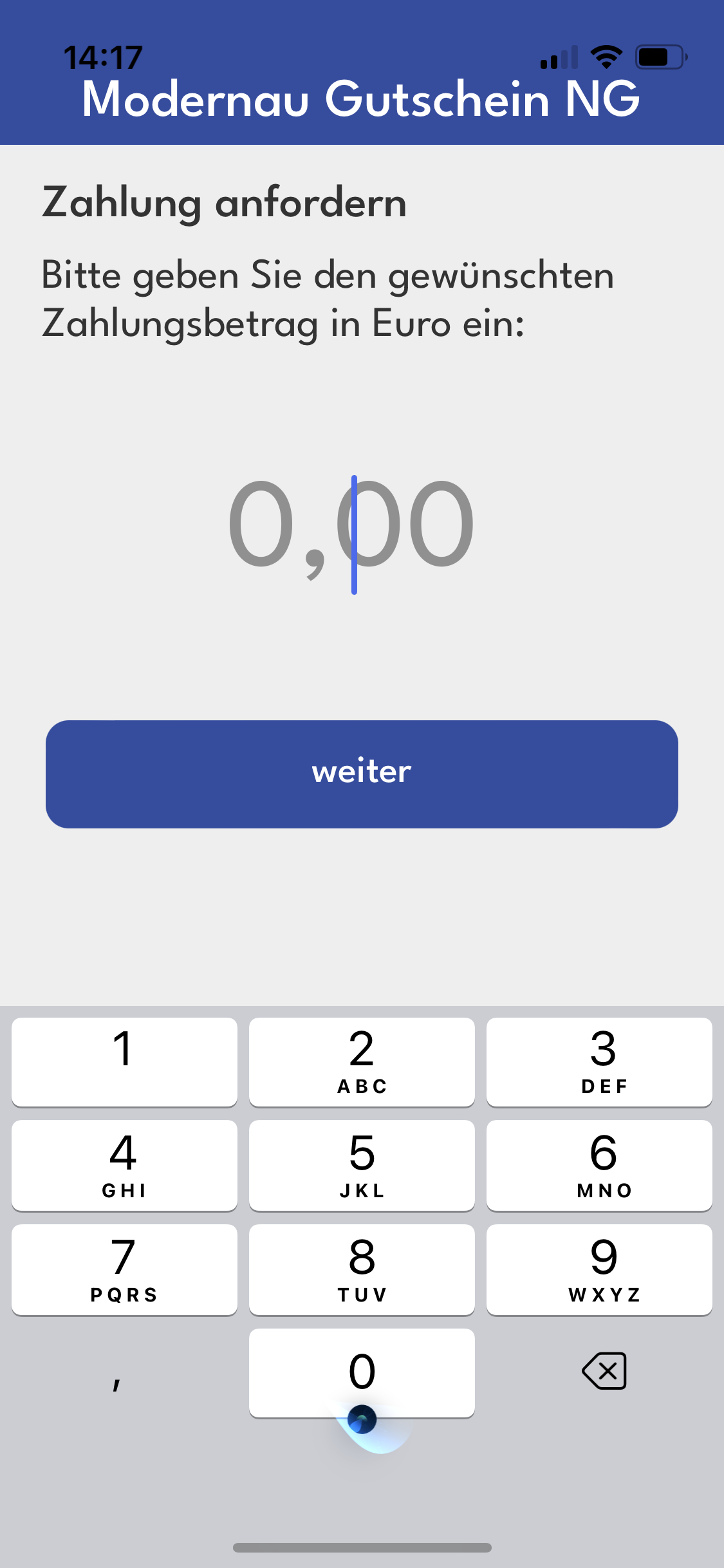 Jetzt noch den zu zahlenden Betrag eingeben. Jetzt noch den zu zahlenden Betrag eingeben.