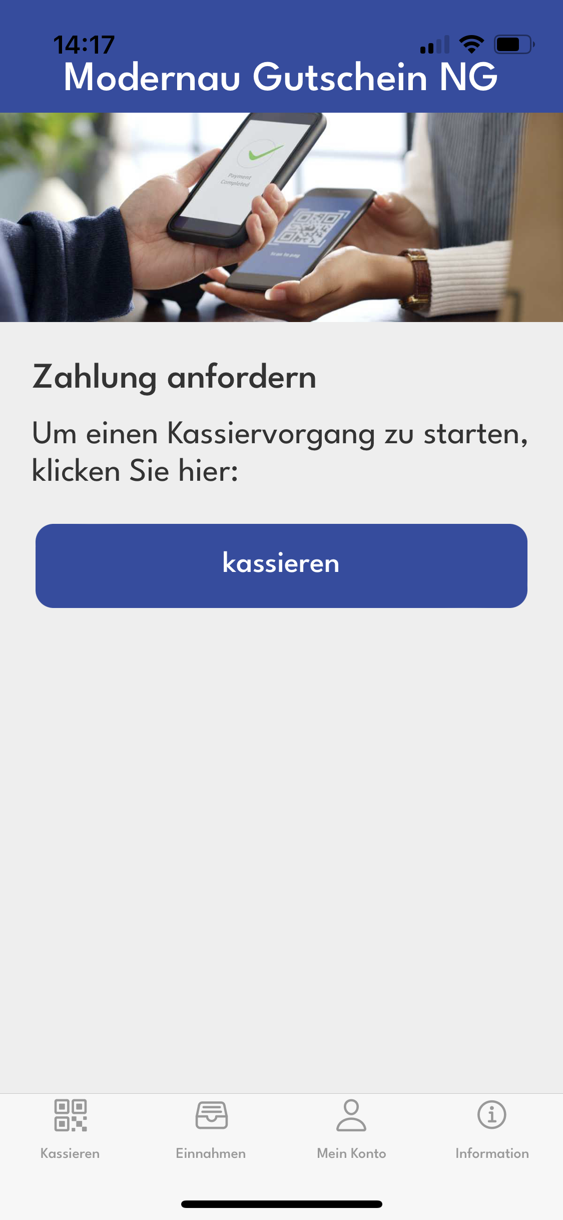 Kassieren tippen und Betrag eingeben Kassieren tippen und Betrag eingeben