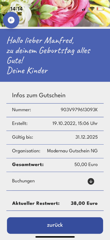 Wieviel sind meine Gutscheine noch Wert? Wieviel sind meine Gutscheine noch Wert?
